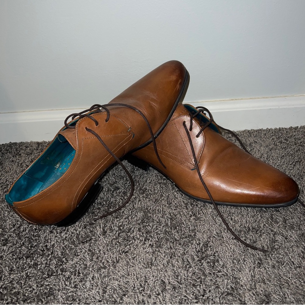 Ted Baker London Men’s Bhartli Brown Leather Dress Shoes Size 10.5 Us